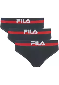 Трусики Fila (3 шт. в упаковке), с эластичным поясом с логотипом, женские брюки-кюлоты, цвет морской волны