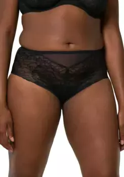 Трусики FLORALE by Triumph Maxi "Peony Florale Maxi" (1 шт.), нежное кружево с рисунком пиона спереди, черный