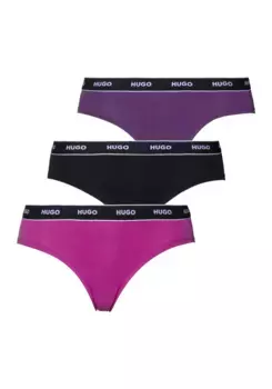 Трусики HUGO Underwear "TRIPLET BRIEF STRIPE" (3 шт. в упаковке, 3 шт. в упаковке), с поясом с контрастным логотипом, цвет Open-Miscellaneous985