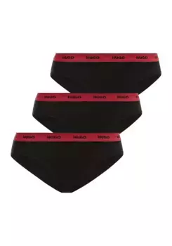 Трусики HUGO Underwear "TRIPLET BRIEF STRIPE" (3 шт. в упаковке, 3 шт. в упаковке), с поясом с контрастным логотипом, черный
