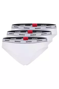 Трусики HUGO Underwear "TRIPLET BRIEF STRIPE" (3 шт. в упаковке, 3 шт. в упаковке), с эластичным поясом с логотипом HUGO, белый