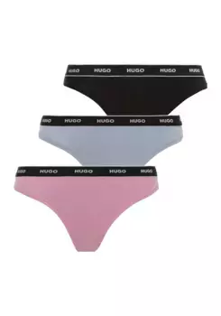 Трусики HUGO Underwear "TRIPLET THONG STRIPE" (упаковка, 3 шт., 3 шт.), с надписью логотипа на поясе, цвет Open Miscellaneous 988