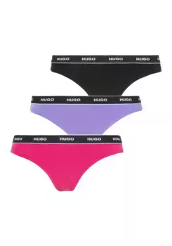 Трусики HUGO Underwear "TRIPLET THONG STRIPE" (упаковка, 3 шт., 3 шт.), с надписью логотипа на поясе, цвет Open Miscellaneous 962