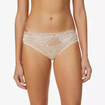 Трусики из эластичного кружева Lace Perfection со средней посадкой Wacoal, бежевый
