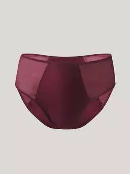 Трусики из эластичного шелка с высокой талией Wolford, бордо