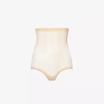 Трусики из эластичного тюля с высокой посадкой Wolford, цвет clay