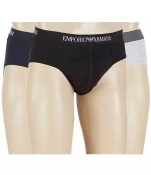 Трусики из чистого хлопка Emporio Armani, набор из 3 шт., синий