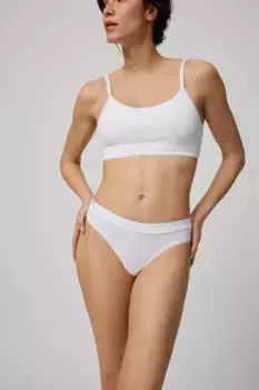 Трусики из органического хлопка с декоративной эластичной деталью и сборкой сзади Ysabel Mora, белый