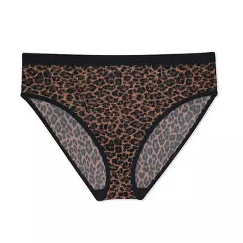 Трусики из прозрачной сетки Victoria's Secret Curvy Couture Mesh High-Cut, черный/коричневый