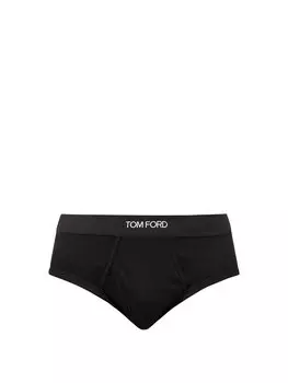 Трусики из жаккардового хлопка с логотипом Tom Ford, черный