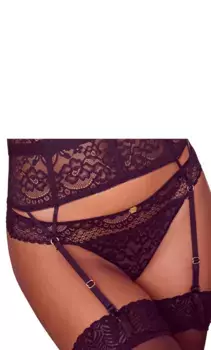 Трусики JETTE "Велия" с нежным прозрачным кружевом, черный