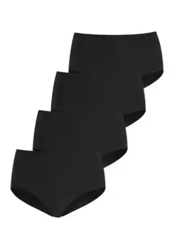 Трусики LASCANA (4 шт.) из эластичного хлопка, черный