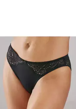 Трусики LASCANA "Aurora" с великолепным кружевом и цветочным узором, черный