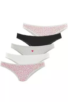 Трусики LASCANA, цвет mottled grey/Black/Off white