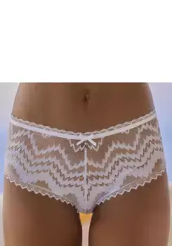 Трусики LASCANA из модного зигзагообразного кружева, белый