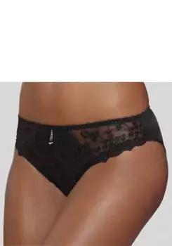 Трусики LASCANA, нижнее белье с красивым кружевом с цветочной вышивкой, черный