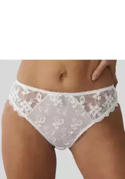 Трусики LASCANA, нижнее белье с красивым кружевом с цветочной вышивкой, белый
