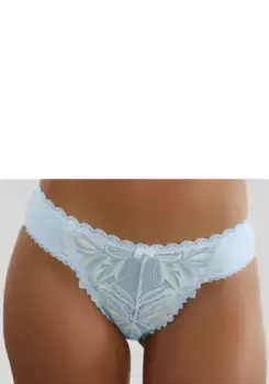 Трусики LASCANA Rio с экстравагантными кружевными деталями, голубой