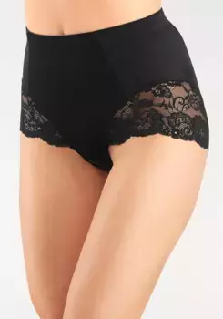 Трусики LASCANA с качественным кружевом на ножке, черный