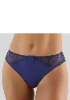 Трусики LASCANA с прозрачной кружевной вышивкой по бокам, цвет морской волны