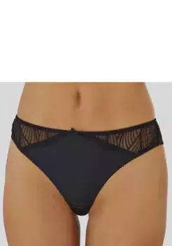 Трусики LASCANA с прозрачной кружевной вышивкой по бокам, черный