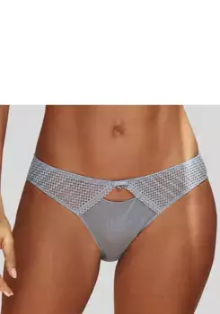 Трусики LASCANA с тонким кружевом по бокам, серый