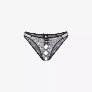 Трусики Lorna со вставками из кружева и сетки Agent Provocateur, черный