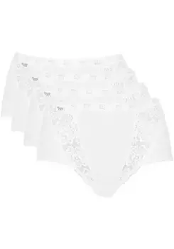 Трусики макси sloggi "Chic Maxi 4P" (4 шт., в упаковке 4 шт.), со вставками из эластичного кружева, белый