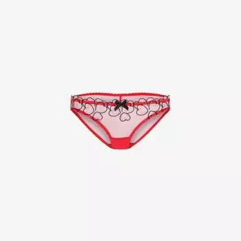 Трусики maysie из цельной сетки с вышивкой в виде сердца Agent Provocateur, красный