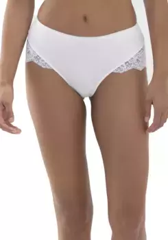 Трусики Mey на талии "ОРГАНИЧЕСКИЙ ХЛОПОК", кружевная отделка сзади и по бокам, белый