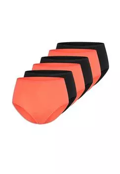 Трусики миди, 6 шт. из органического хлопка 95/5 SCHIESSER, цвет Rot Schwarz