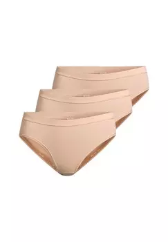 Трусики миди, набор из 3 шт в тонкую рубчик -con-ta-, цвет Ton