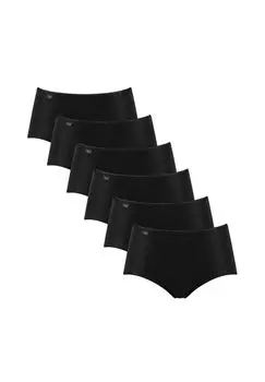Трусики миди, набор из 6 шт., микрофибра 24/7 sloggi, черный