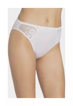 Трусики миди Прованс, цветочный узор, вышивка, женские Conturelle Felina, белый