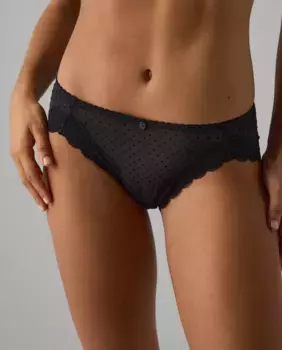 Трусики миди с дизайном Plumeti Ysabel Mora, черный