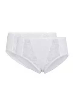 Трусики-Миди "Сильвия" 2 пары кружева Sylvia Speidel., белый