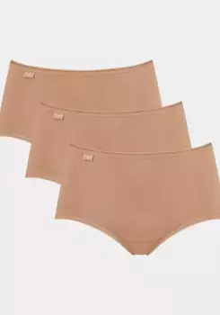 Трусики миди sloggi "24/7 Cotton Midi C3P" (3 шт. в упаковке), с эластичным краем в виде "мышиного зуба", бежевый