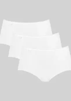 Трусики миди sloggi "24/7 Cotton Midi C3P" (3 шт. в упаковке), с эластичным краем в виде "мышиного зуба", белый