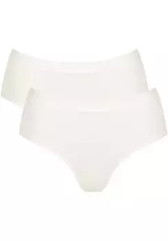 Трусики миди sloggi "GO Casual Midi 2P" (2 шт. в упаковке), плетение на основе сердечника, с поясом с логотипом в тон, белый