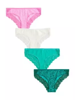 Трусики Next, цвет Emerald/Dark green/Pink/White