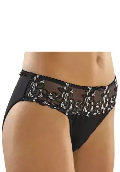 Трусики Nuance с поясом из кружева с цветочной вышивкой, черный