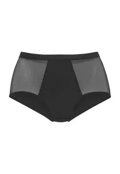 Трусики Nuance, с завышенной талией, однотонные, женские LASCANA, черный