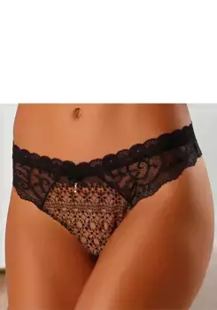 Трусики Nuance со слегка прозрачным кружевом с вышивкой, черный