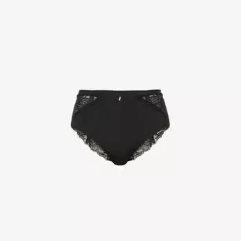 Трусики Orangerie из эластичной ткани с фестончатой отделкой и высокой посадкой Chantelle, черный