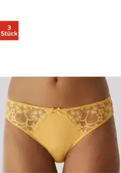 Трусики petite fleur (3 шт.) со слегка прозрачным жаккардовым кружевом по бокам, хаки