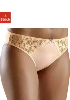 Трусики petite fleur (3 шт.) со слегка прозрачным жаккардовым кружевом по бокам, белый