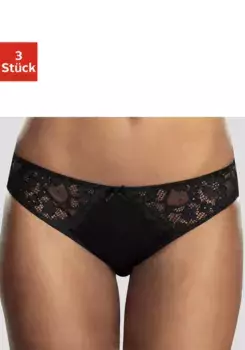 Трусики petite fleur (3 шт.) со слегка прозрачным жаккардовым кружевом по бокам, белый