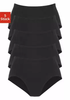 Трусики Petite Fleur (5 шт. в упаковке), из мягкого пике, черный