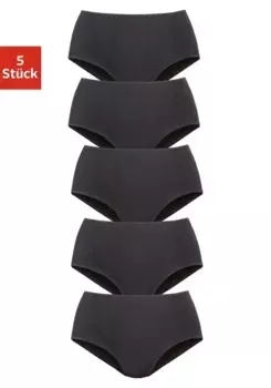 Трусики Petite Fleur на талии (5 шт. в упаковке), изготовлены из качественного эластичного хлопка, черный