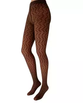 Трусики Petra с перфорацией и геометрическим узором плотностью 60 ден Hyd, темно-коричневый